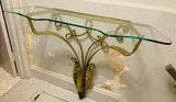 1950s Colli Golden Wrought Iron Console Table