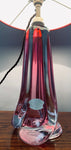 1950s Val St Lambert Pink Crystal Table Lamps