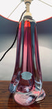 1950s Val St Lambert Pink Crystal Table Lamps