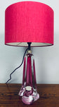 1950s Val St Lambert Pink Crystal Table Lamps