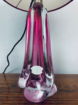 1950s Val St Lambert Pink Crystal Table Lamps