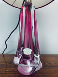 1950s Val St Lambert Pink Crystal Table Lamps