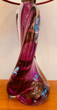 1950s Val St Lambert Twisted Purple Table Lamp