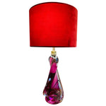 1950s Val St Lambert Twisted Purple Table Lamp