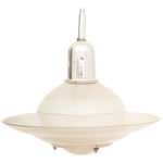 1950s Vintage Opaline & Aluminium Holophane Pendant Lamp