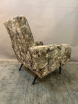 1960s Armchair Reupholstered in Abstract Fabric