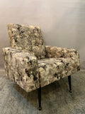 1960s Armchair Reupholstered in Abstract Fabric