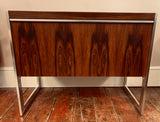 1960s Danish Rosewood & Brushed Chrome Pulldown Cabinet