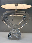 1960s Daum France Crystal Signed Table Lamp inc Shade