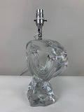 1960s Daum France Crystal Signed Table Lamp inc Shade