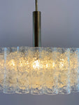1960s Doria Tubular Glass and Brass Chandelier