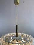 1960s Doria Tubular Glass and Brass Chandelier