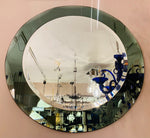 1960s Fontana Arte Round Glass Wall Mirror