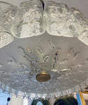 1960s Doria Leuchten Iced Glass & Brass Chandelier