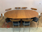 1960s Stag Furniture Oval Extending Dining Table & 8 S230 Dining Chairs