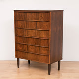 1960s Danish Rosewood Chest of Six Drawers