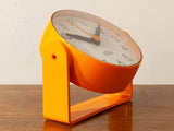 1970s German DIE HAUSUHR Rotating Orange Desk Clock
