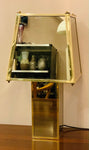1970s Belgo Chrom Style Mirrored Brass Table Lamp