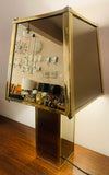 1970s Belgo Chrom Style Mirrored Brass Table Lamp