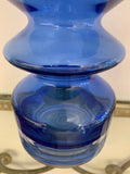 1970s Finnish Riihimaki Lasi Oy Blue Glass Vase