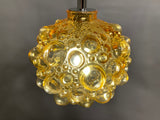 1970s Helena Tynell Amber Glass Bubble Pendant Light