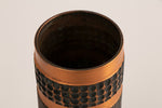 1970s Large Copper West German Brutalist Cylindrical Vase