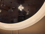 1970s German Round Hillebrand Illuminated Wall Mirror
