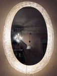 1970s German Oval Illuminated Wall Mirror