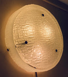 1970s Müller & Zimmer Frosted Glass Flush Mount