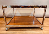 1970s Howard Miller Square Glass and Chrome Coffee Table