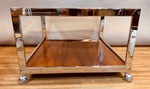 1970s Howard Miller Square Glass and Chrome Coffee Table