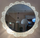 1970s Illuminated Acrylic Flower Wall Mirror