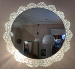 1970s Illuminated Flower Lucite Wall Mirror