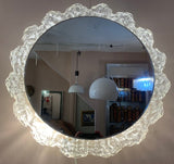 1970s Illuminated Flower Lucite Wall Mirror