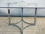 1970s Merrow Associates Glass & Chrome Dining Table