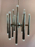 1970s Nine-Arm Tubular Sciolari Hanging Light