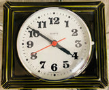 1970s Quartz German Ceramic Green Wall Clock