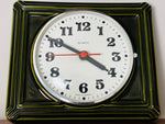 1970s Quartz German Ceramic Green Wall Clock