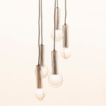 1970s German Cascading Five White Globe and Chrome Hanging Light