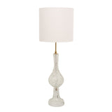 1970s Italian Polished Brass & Molen Glass Lamp