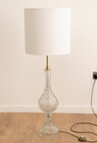1970s Italian Polished Brass & Molen Glass Lamp