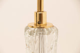1970s Italian Polished Brass & Molen Glass Lamp