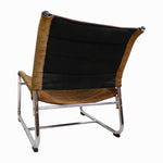 1970s Swedish Chrome & Suede Leather Lounge Chair