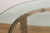 1970s Milo Baughman Chrome and Round Glass Dining Table