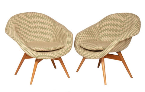 Pair of 1960s Czech Shell Chairs By Frantisek Jirak