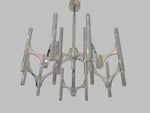 Pair Sciolari 1960's Chrome Chandeliers