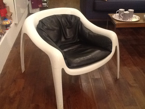 1960s Fibreglass and Leather Armchair