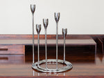 Chrome Circular Five Candle Candleholder