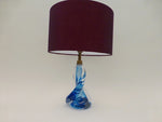 Val St Lambert Blue Glass lamp base