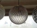 1970's Doria Handblown Dotted Grey Patterned Pendant Light